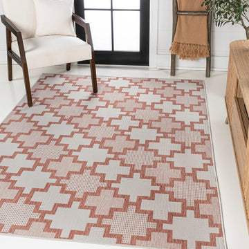 Cyrus Modern Geometric Tile Pattern Indoor/Outdoor Area Rug